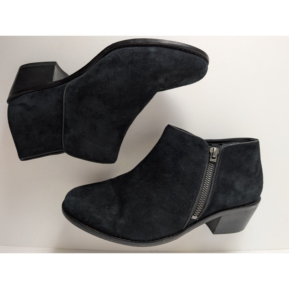 Vionic Joy Serena Ankle Boots Black Womens Size 7.5W Side Zipper Suede - Picture 4 of 11
